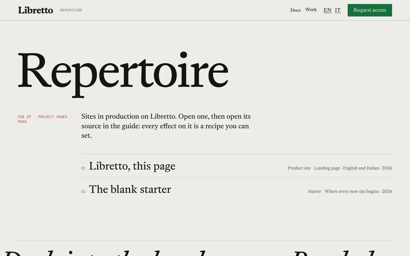 The same page, published